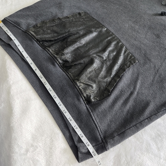 Zoo York Men's 90s Grunge Pullover Sweatshirt Faux Leather Hood Large - Picture 13 of 16